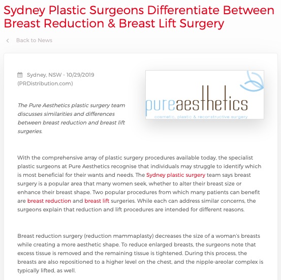Sydney Plastic Surgeons Differentiate Between Breast Reduction & Breast Lift  Surgery